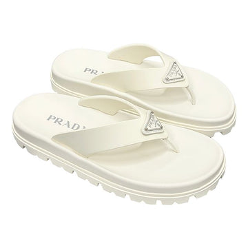 PRADA Gummisandalen mit dreieckigem Logo 40 41 Elfenbein (1Y420N 3LKK F0304) 152602402