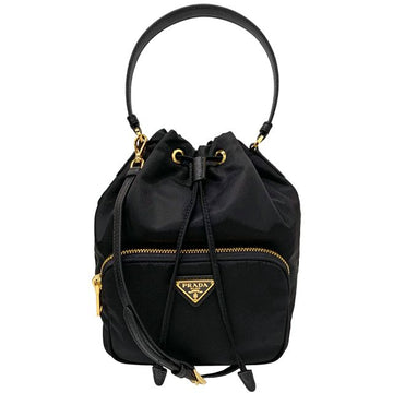 Prada 26SS VELA Duo Triangle Logo Re-Nylon Shoulder Bucket Bag 152602421