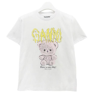 Ganni Logo Teddy Relaxed T-Shirt Bright White 152602444