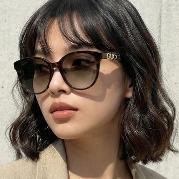 GUCCI サングラス GG1191SK 002 ハイエンド ヒョウ柄 アジアフィット ラウンド フレーム 134033582
