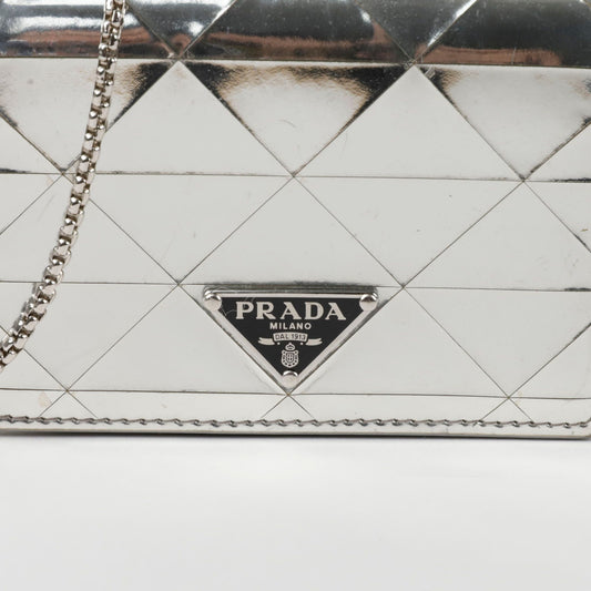 Prada Metallic Card Case Chain Crossbody Bag 1MR028 152203487 [P]
