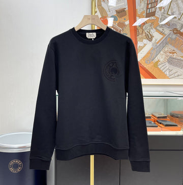 HERMES Patch Crewneck Sweatshirt Schwarz H657770 152613808