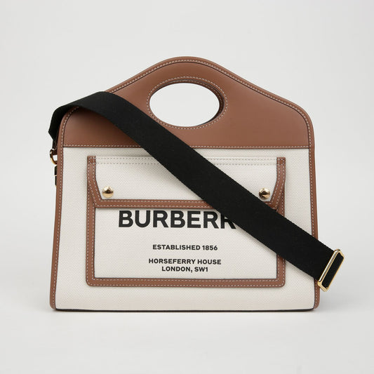 BURBERRY ホスフェリ ポケット スモール トート ショルダーバッグ 8036784 153660326 [P]