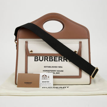 BURBERRY ホスフェリ ポケット スモール トート ショルダーバッグ 8036784 153660326