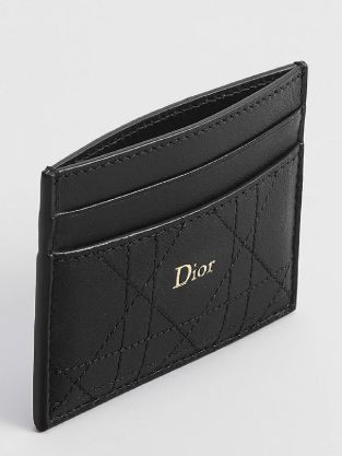 Dior Trianon Freesia Card Wallet Black Flat Cannage Lambskin S4601OSQM_M900 152681026