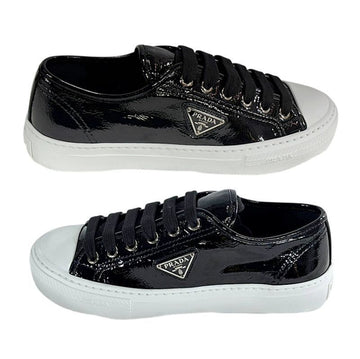 PRADA Damen Logo Naplak Leder Sneaker Schwarz 1E770N H27 F0632 152544233