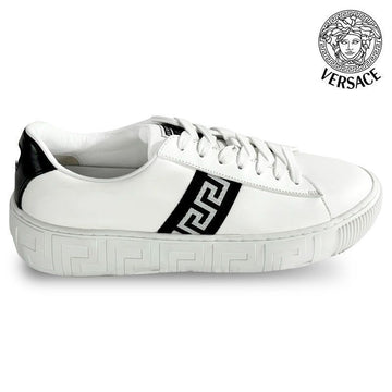VERSACE メンズ グレッカ パターン サプル レザー スニーカー ホワイト/ブラック 1A00775 2W020 151075801