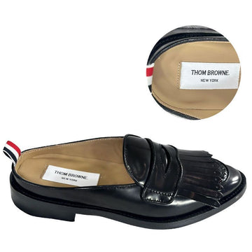 Thom Browne Men's Soft Spazzolato Kilted Varsity Penny Loafer Mule Black MFL096A L0043 001 Authentic 100% 150927830