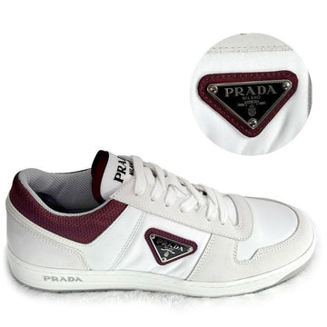 PRADA DOWNTOWN Dreieckslogo Sneaker Rot und Weiß 2EE391BRCF0ODJ 100% Original 150916503