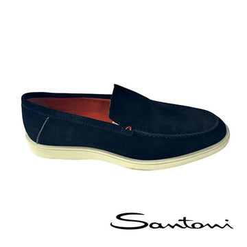 Santoni Men's Suede Slip-On Loafers Black MGDT17824TICB GEXN01 Authentic 100% 150803079