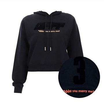 Off White Women's Crop Black Hoodie 150719716
