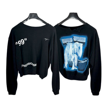 OFF WHITE Männlicher Iceman Grafik Pfeil Rundhalsausschnitt Sweatshirt Schwarz OMBA033R19B970011088 150718963