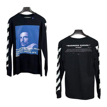 OFF WHITE Herrenberningi Langarm-T-Shirt Schwarz OMAB001F18185011 1030 Original 100% 150718961