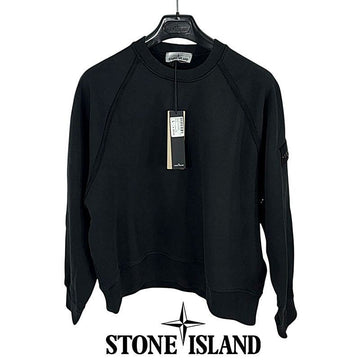 STONE ISLAND オーバーサイズ コットン フリース トレーナー ブラック 6100022 S0A20V0029 150555476