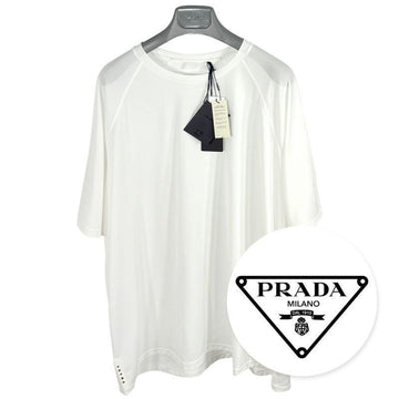 Prada Men's Logo Tag Short-Sleeve T-Shirt White SJN283 1UZ9 F0009 Authentic 100% 150547206