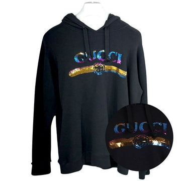 GUCCI Damen Sequin Logo Hoodie Schwarz 469251 XJASC 1206 150448426