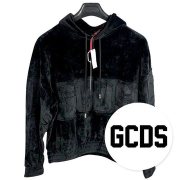 GCDS 男性用ロゴフーディー Tシャツ ブラック FW23M10066902 150447477