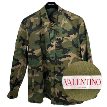 Valentino Men's Camouflage Pattern Shirt Green 810 F00 150426210