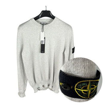 Stone Island Crew Neck Sweater with Patch in Light Grey 7715506A2 V0061 100% Authentic 149868980