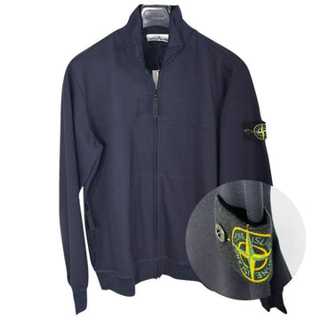 STONE ISLAND Technischer Fleece-Jacke mit Reißverschluss und Wappen-Patch für Männer Navy 149806692