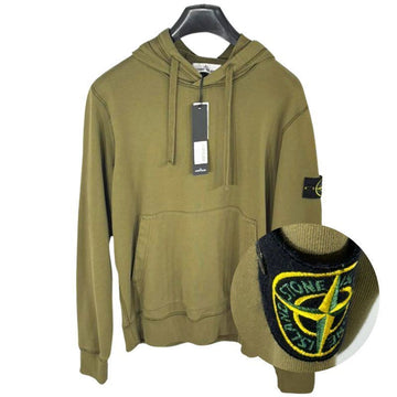 Stone Island Men's Garment Dyed Cotton Fleece Hoodie Olive Green 741564151 V0058 149800244