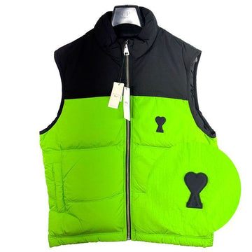 AMI Heart Logo Patch Padded Vest 276 003 Authentic 100% 149588418