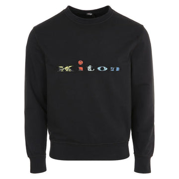 KITON UMK0300 BLACK Multicolor Logo Stickerei Schwarz Sweatshirt 61760538