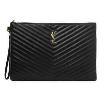 SAINT LAURENT Clutch large Matelassé mit goldener Hardware 440222 CWU01 1000 29818288