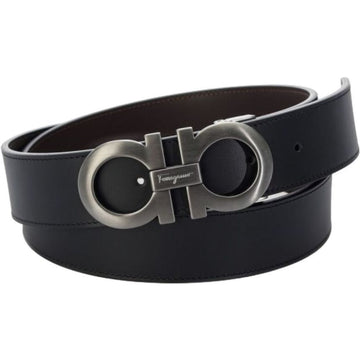 Salvatore Ferragamo Reversible Gancini Belt Black Dark Brown 675542 0464231 143576252