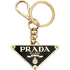 Prada Triangle Logo Keyring Black Gold 1PS057 66A F019F 140053532 [P]