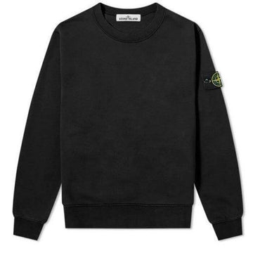 STONE ISLAND Garment-Dye Wappen Sweatshirt schwarz 7615 63051 117048658