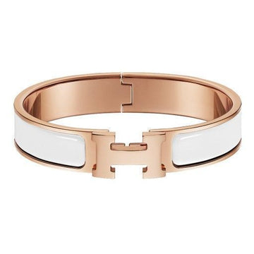 Hermes Clickashu Bracelet H700001FO31 Rose Gold Blanc White PM 111032652