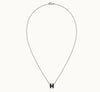 Hermes Mini Pop Hach Necklaces Palladium Noir H147992FP03 Black Silver 101430247 [P]