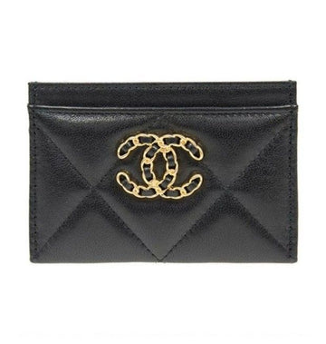 CHANEL Lambskin Gold Metal Black Cardholder stamp: AP1167 B04852 94305 97292396