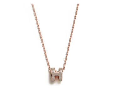 HERMES ミニ ポパシュ ネックレス マロングラセ ローズゴールド stamp: H147992FO55 97291904
