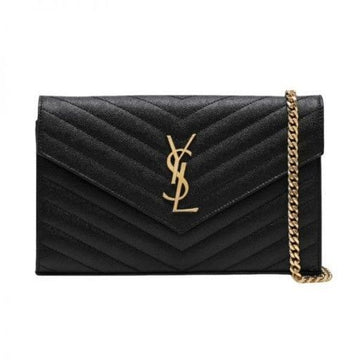 SAINT LAURENT Matelassé goldene Kettenhandtasche 377828 BOW01 1000 65722690