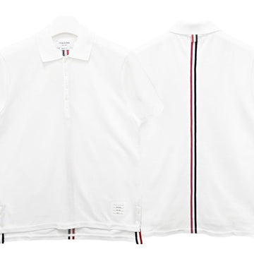 Thom Browne Cotton Pique Centerback Stripe Relaxed Fit Polo T-Shirt 123478657