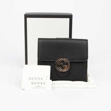 GUCCI GG インターロッキング フラップ 財布 ブラック 152746436