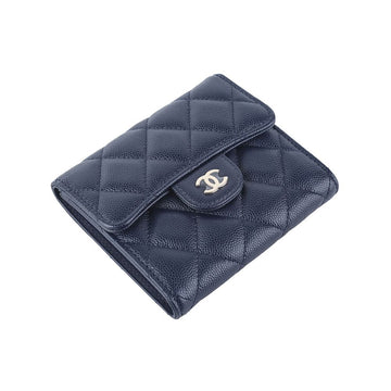 CHANEL キャビア クラシック フラップ レディース 財布 ネイビー 36675K-4 152747008