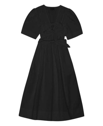 Ganni Black Stretch Cotton Dress 152204418