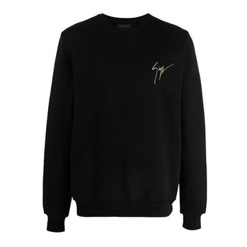 GIUSEPPE ZANOTTI Logo bestickter Rundhalsausschnitt Sweatshirt Schwarz IRU0008 001 152747316 [P]