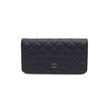 CHANEL Kaviar Silber CC Zeitlose Klassische Klappgeldbörse A31509 152749640