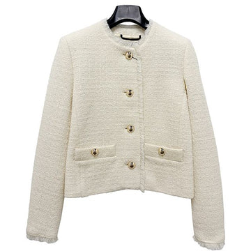 Weekend max mara Weekend AGAMI Virgin Wool Tweed Jacket Ecru 152750314