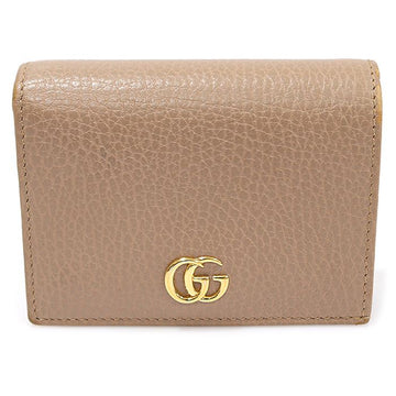 GUCCI Beige Textur Leder GG Marmont Kartenetui Geldbörse 456126 152752376