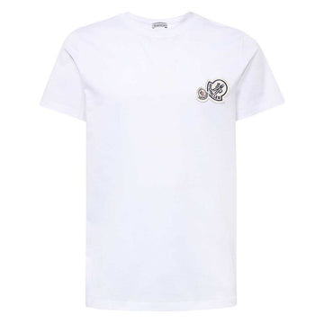 MONCLER T-Shirt mit doppeltem Logo-Patch Weiß 8C000 25 8390Y 001 101471546