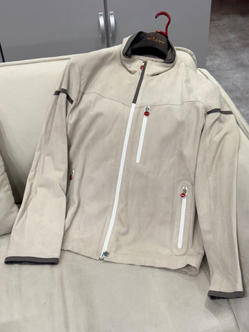 Kiton Beige Suede Leather Jacket 152795272