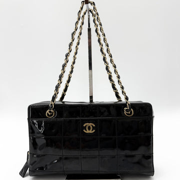 CHANEL Patent Chocolate Bar Camera Bag Shoulder Bag 152795458