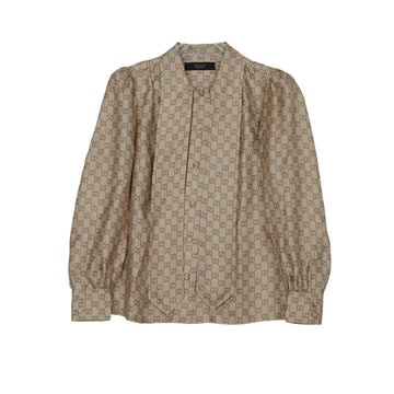 GUCCI GGプリントツイルブラウス 38 152233207