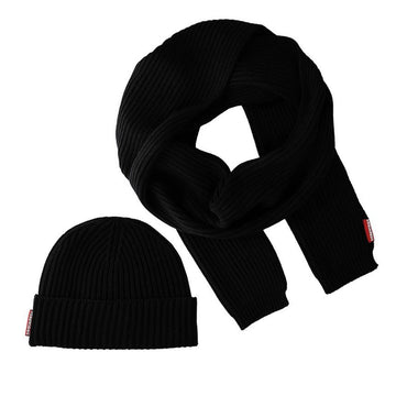 DSQUARED2 ウール混合マフラーとビーニーセット ブラック 05M02252 2124 152799068