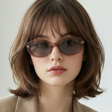 TOM FORD Sonnenbrille TF1172K 48A Oval Fashion Klare Rotbraun Runde Horn Rahmen Asiatische Passform 131233423